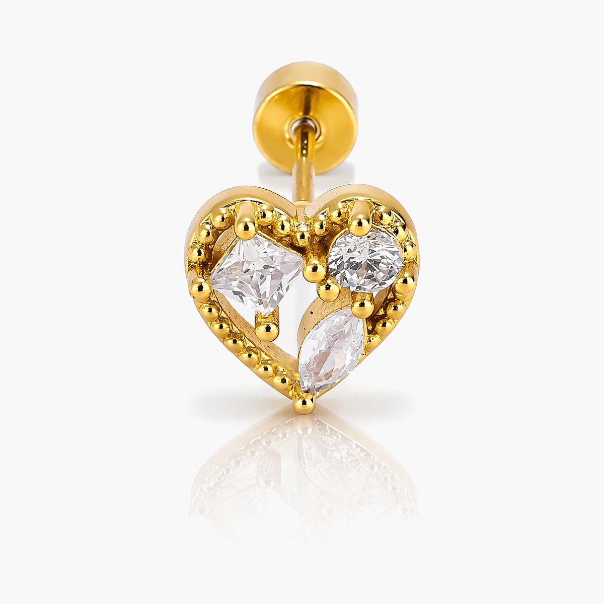 Cute Heart Charm Stud Earrings