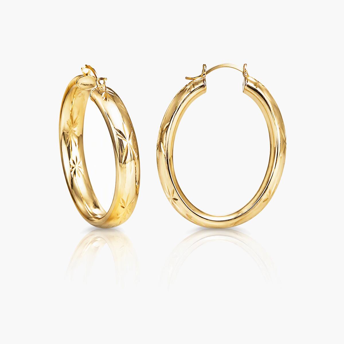 Textured Bark Hoop Earrings