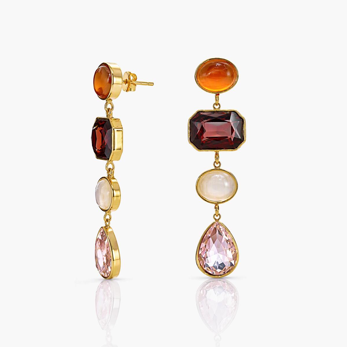 Trendy Multi-Stone Drop Earrings