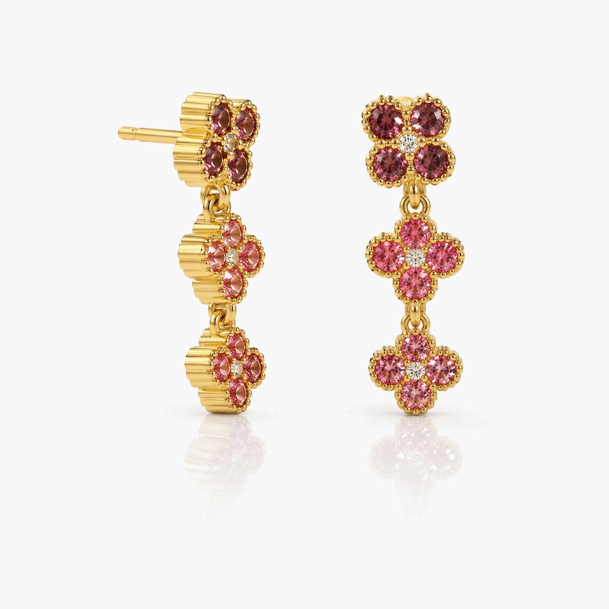 Four-Leaf Clover Drop Earrings