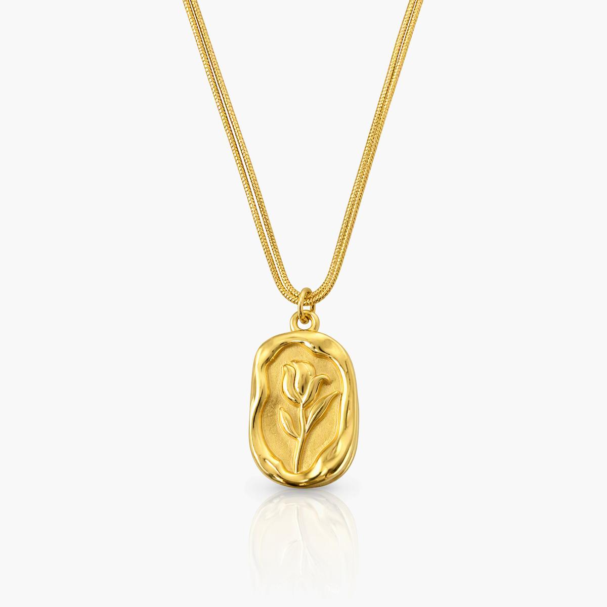 Floral Locket Pendant Necklace