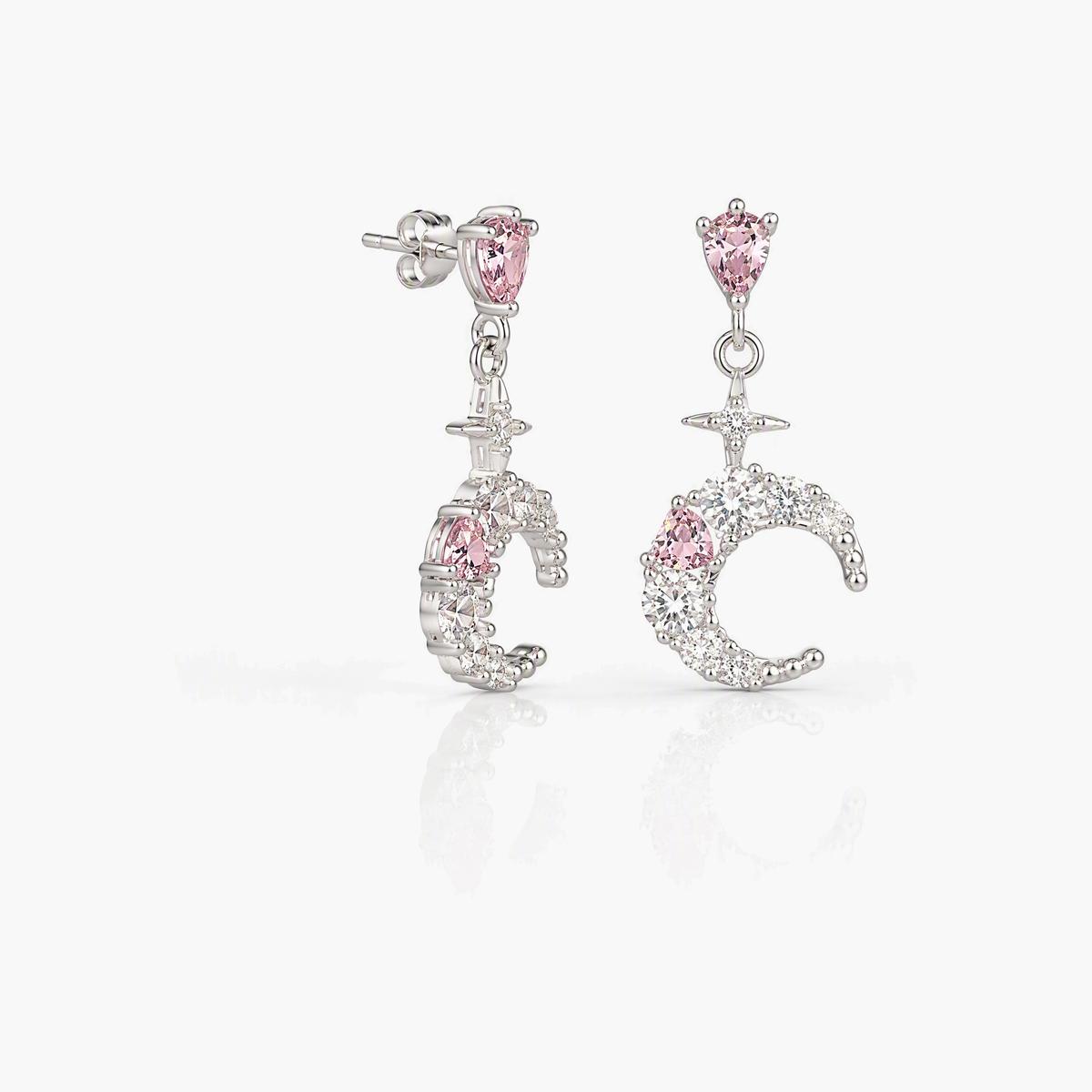Cute Moon and Star Drop Earrings