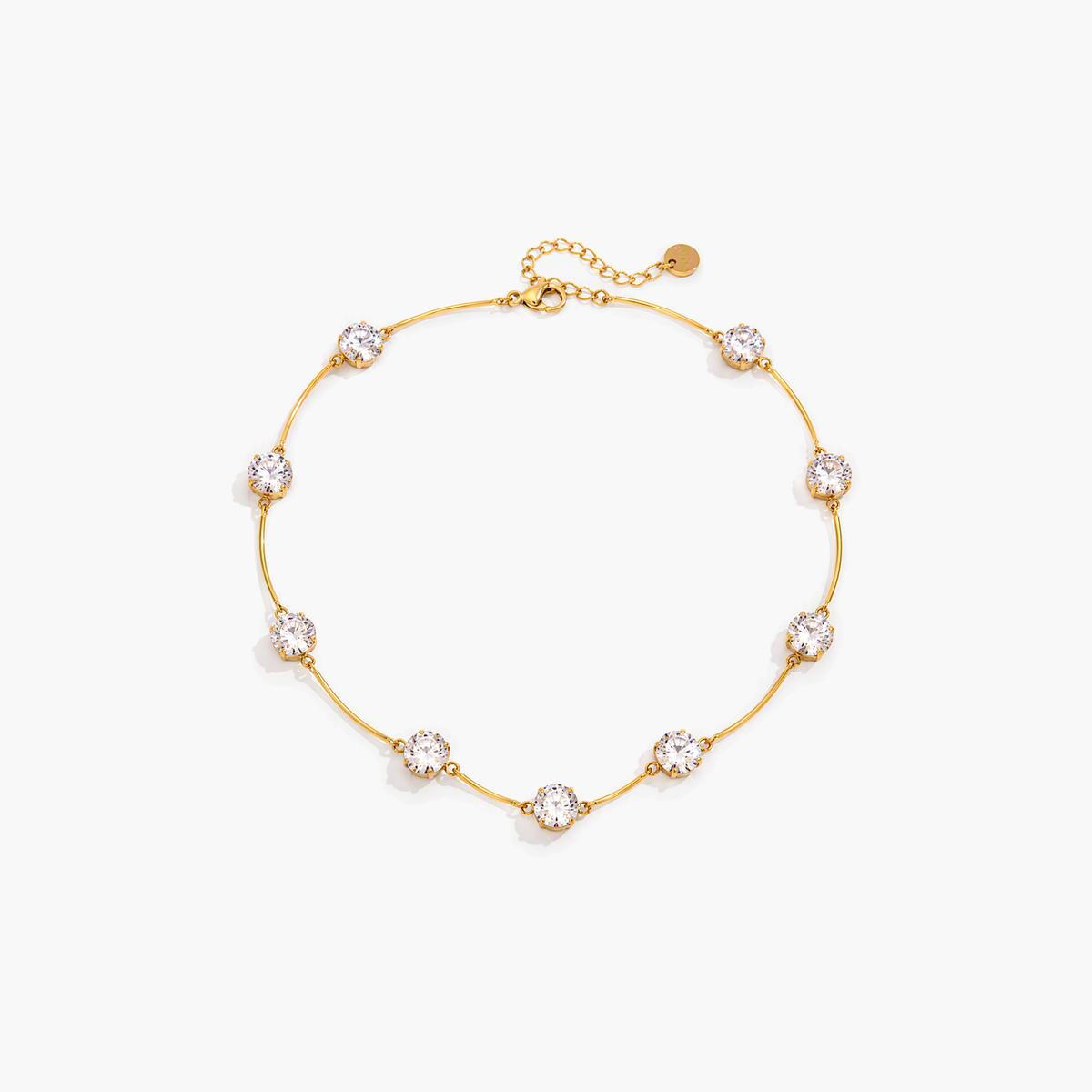 Dainty Multi-Stone Curve Necklace