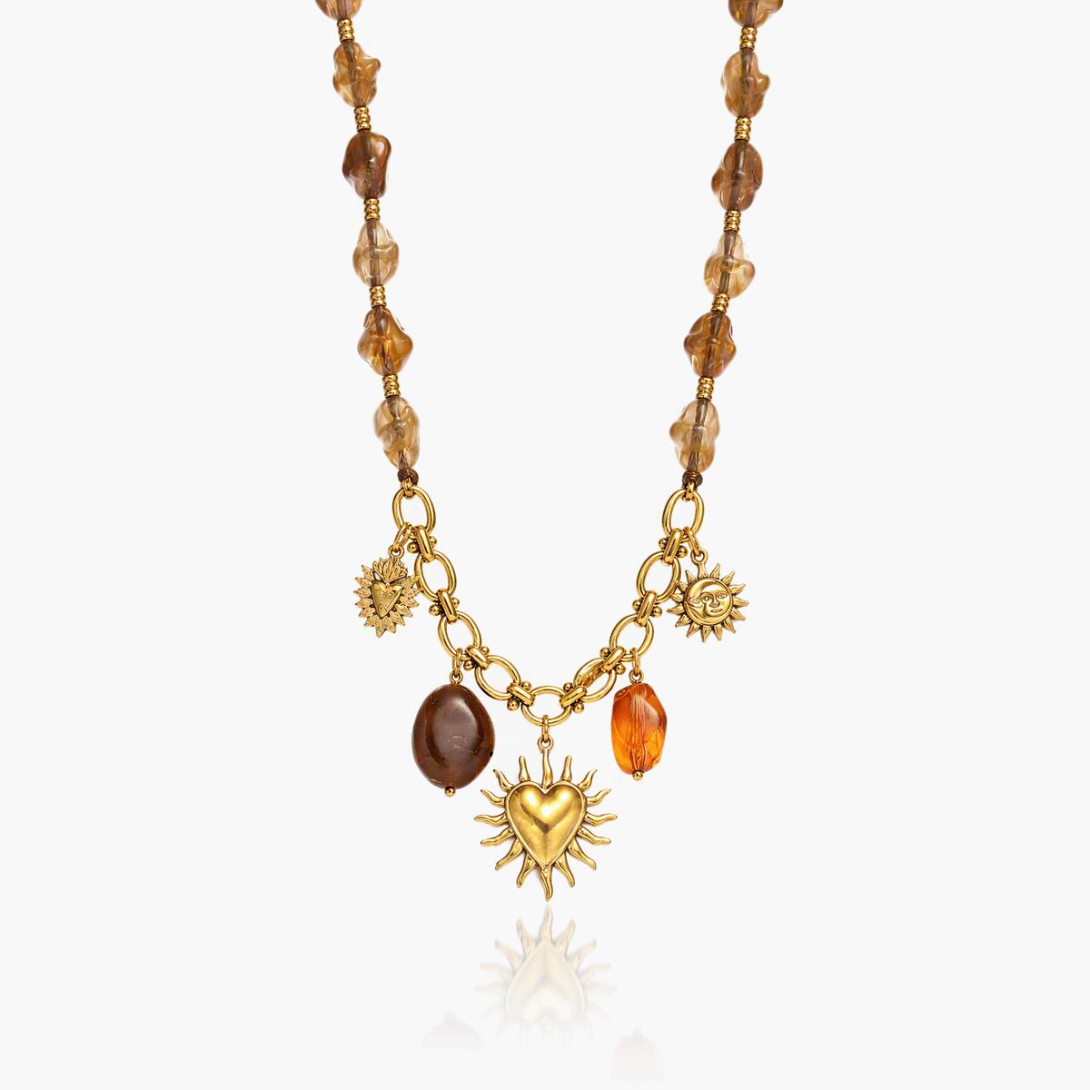 Vintage Sun Heart Necklace