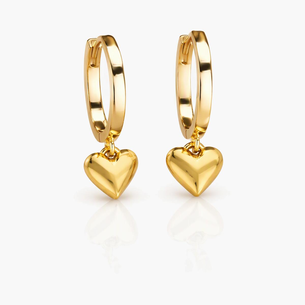 Trendy Heart Charm Earrings