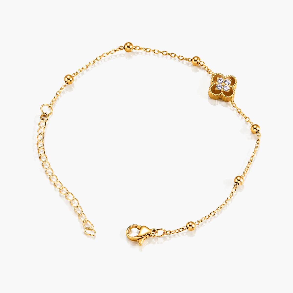 Dainty Four-Leaf Clover Bracelet