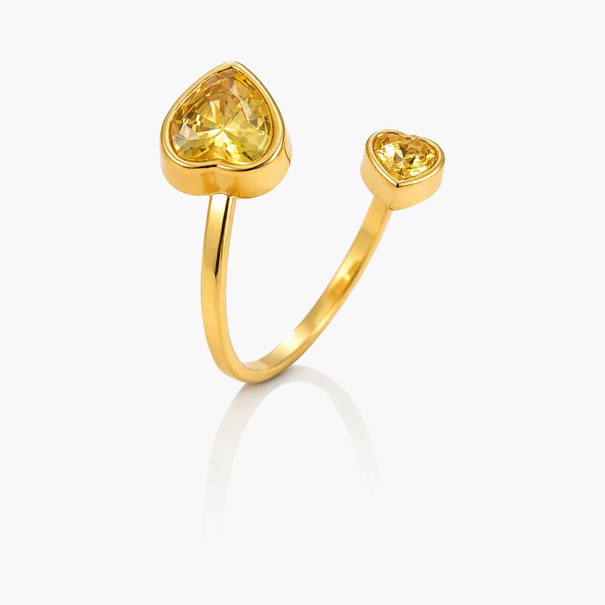 Dainty Double Heart Open Ring