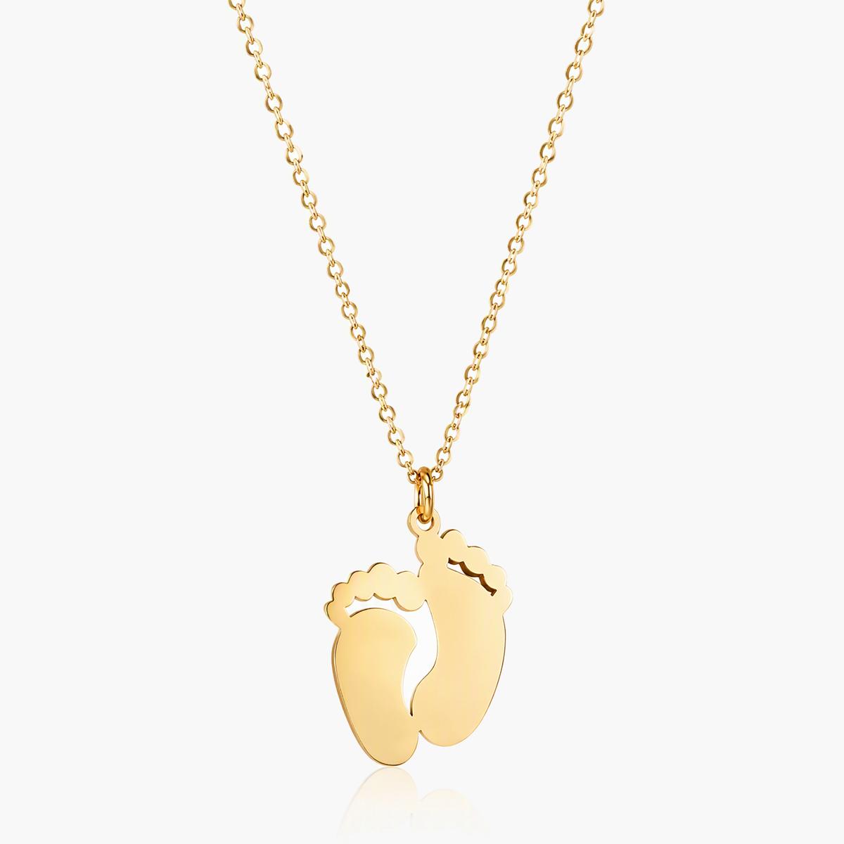 Cute Baby Footprints Pendant Necklace
