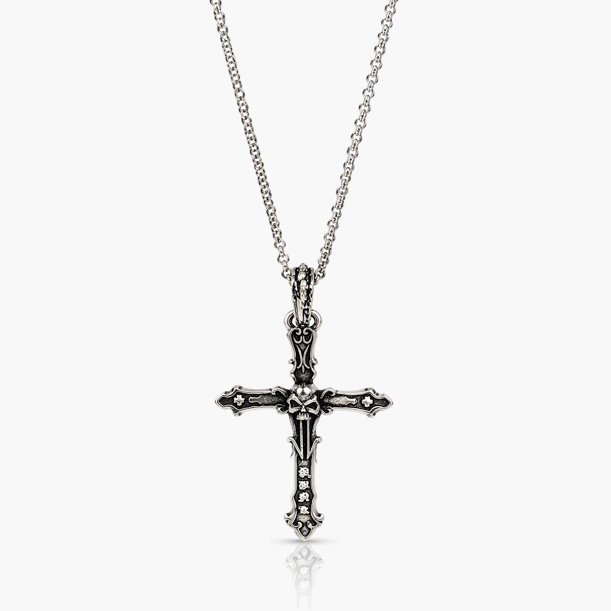 Vintage Skull Cross Pendant Necklace