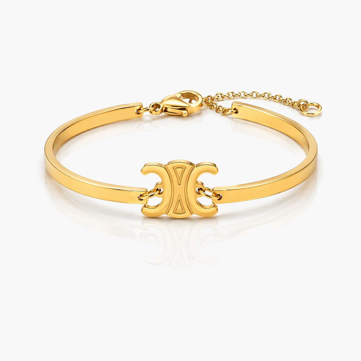 Trendy Logo Charm Bangle