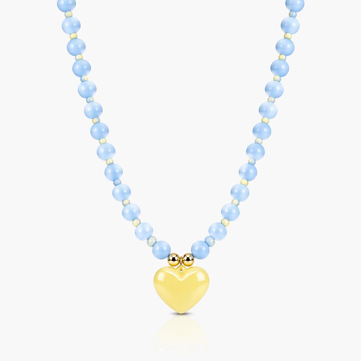 Chunky Heart Beaded Necklace