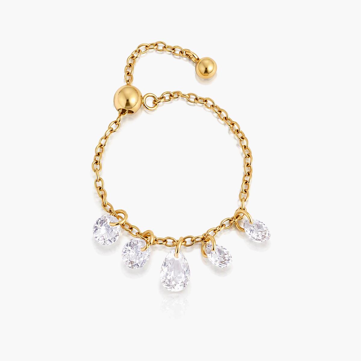 Dainty Teardrop Charm Ring