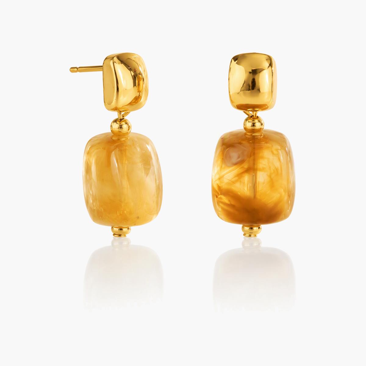 Square Resin Drop Earrings