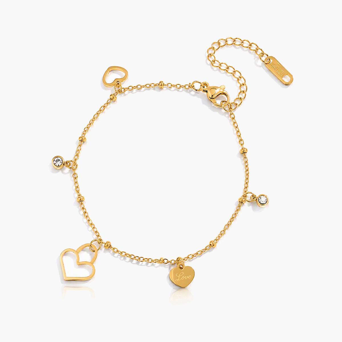 Dainty Heart Charm Bracelet