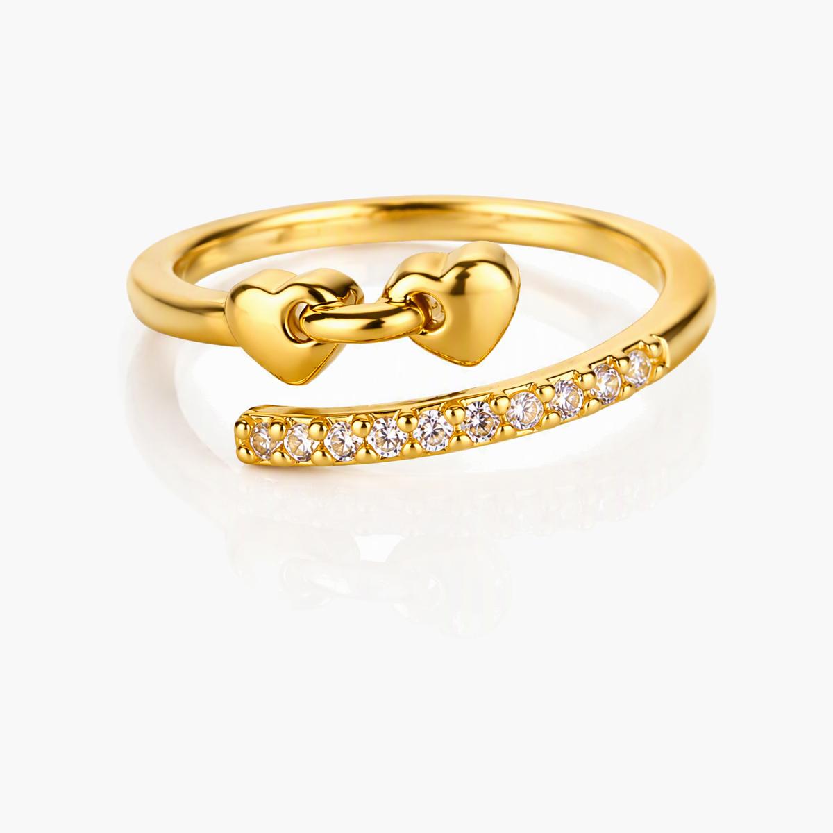 Cute Interlocking Hearts Ring