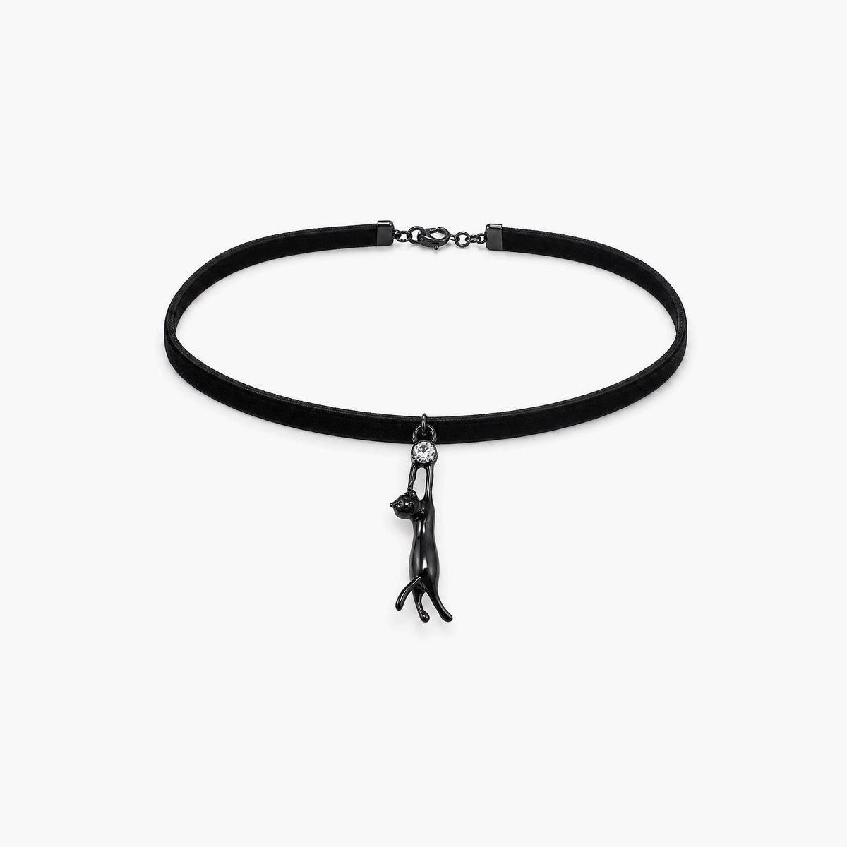 Cute Hanging Cat Choker Necklace