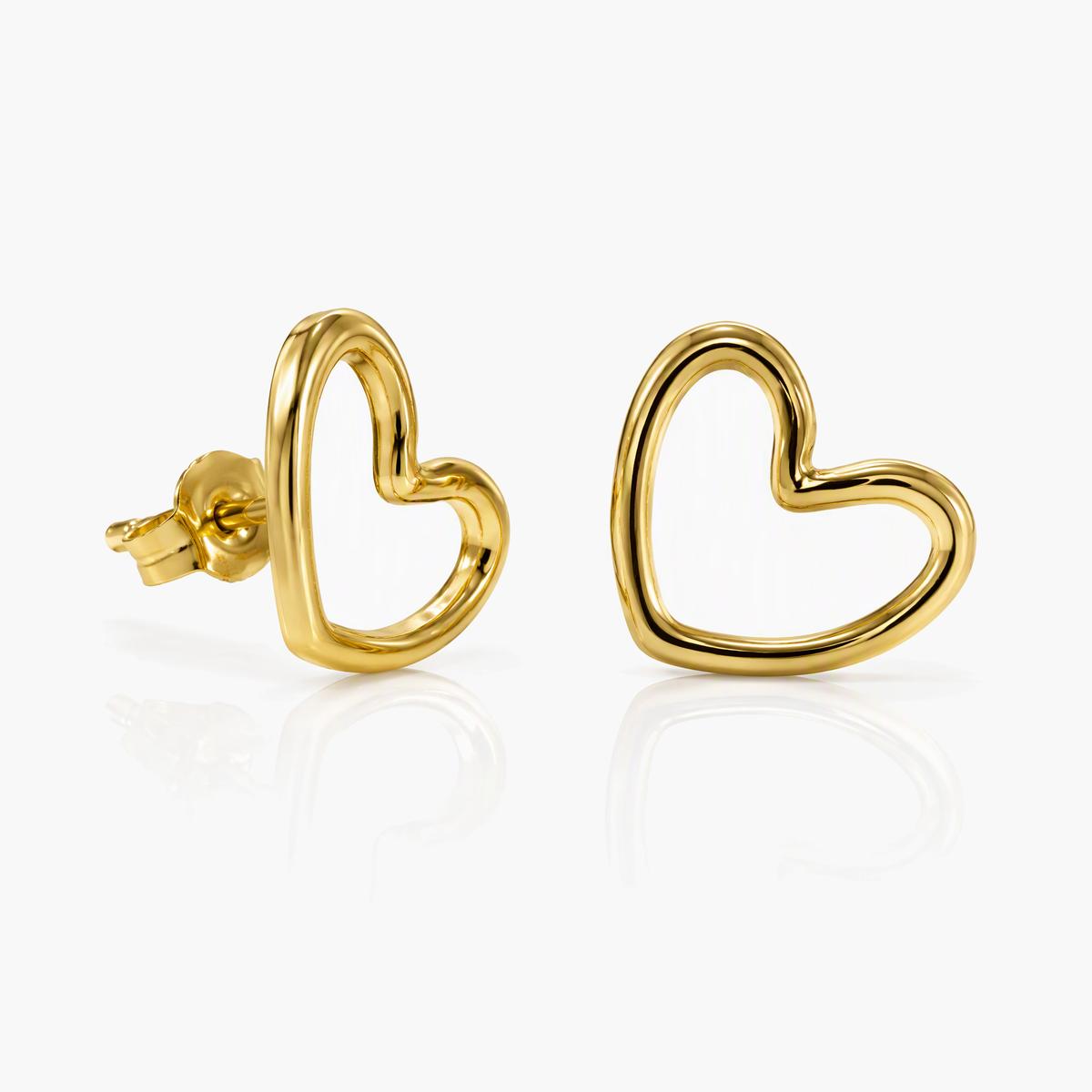 Dainty Open Heart Huggie Earrings