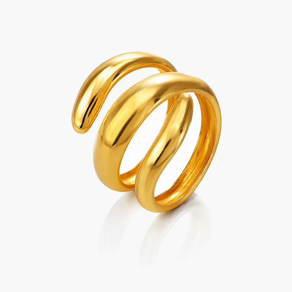 Minimalist Spiral Open Cuff Ring