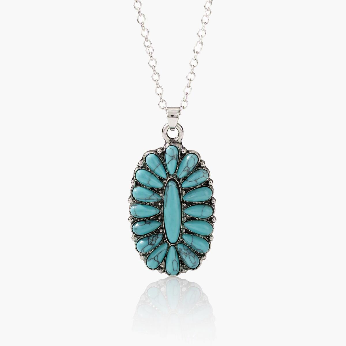 Boho Flower Cluster Pendant Necklace