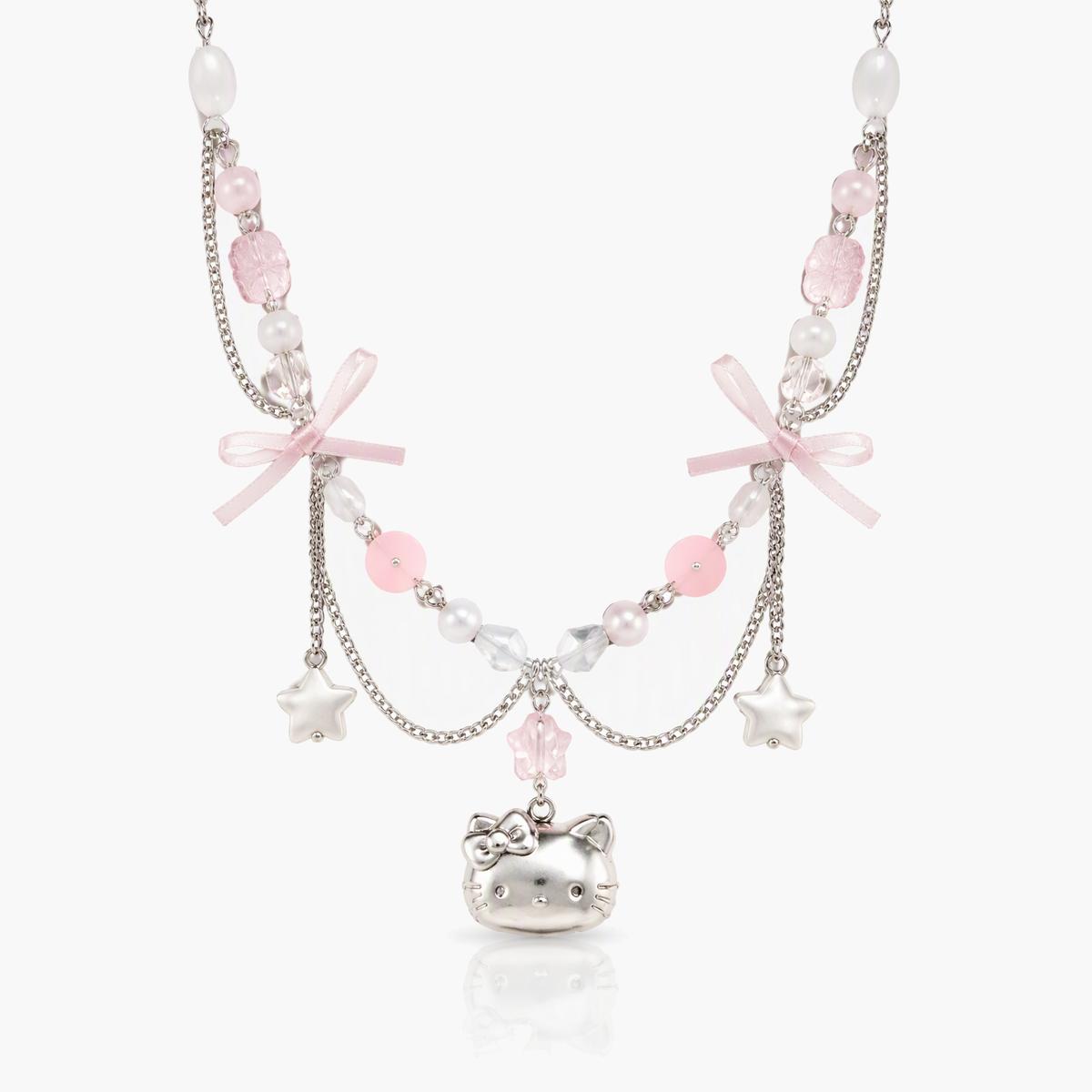 Cute Bow Knot Cat Charm Necklace