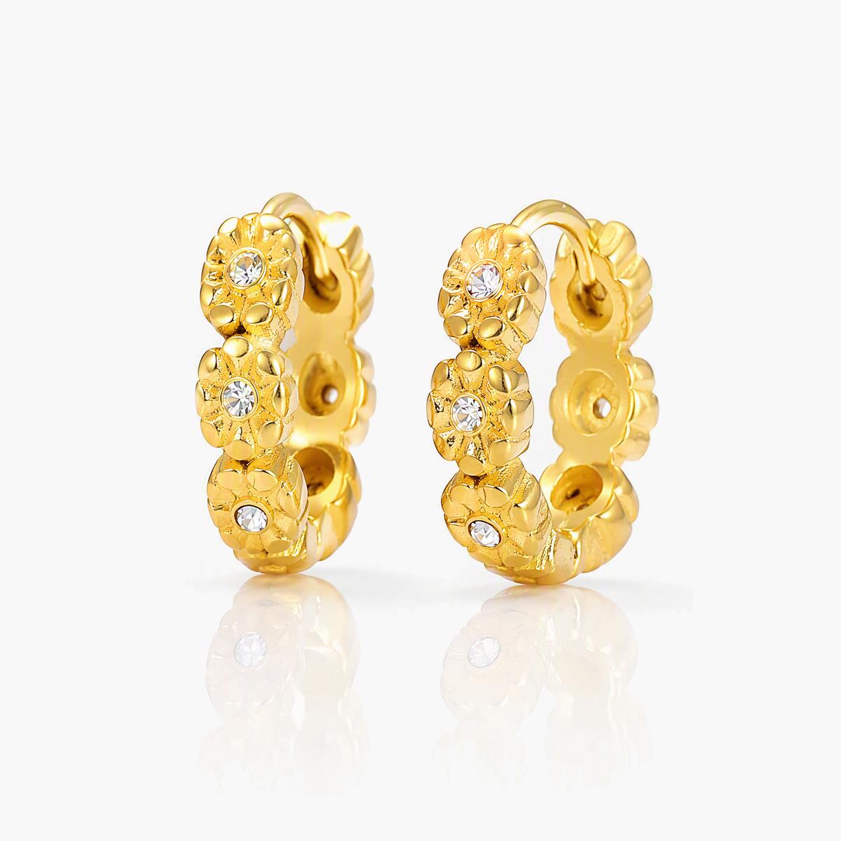 Flower Hoop Earrings