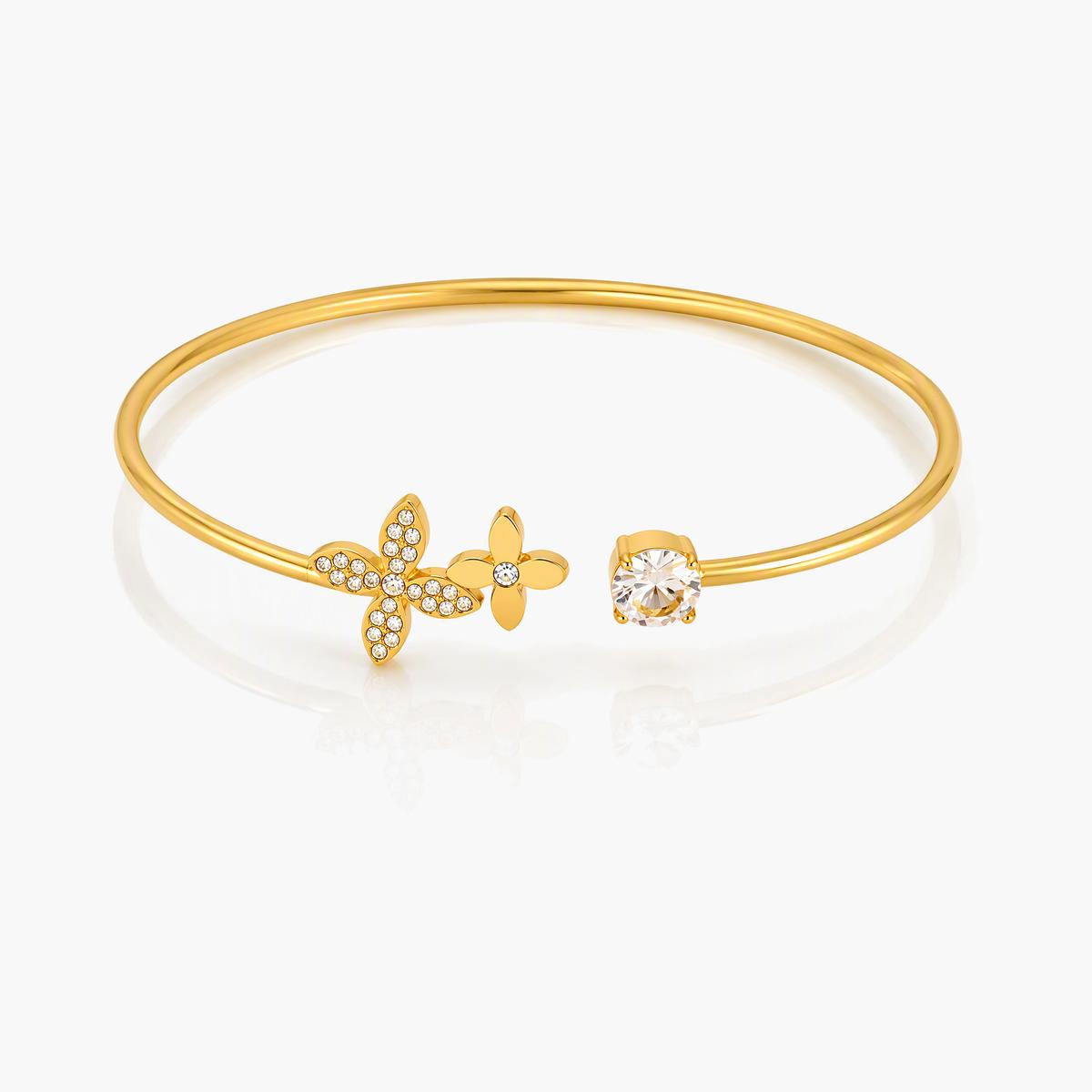 Dainty Mixed Motif Open Cuff Bracelet