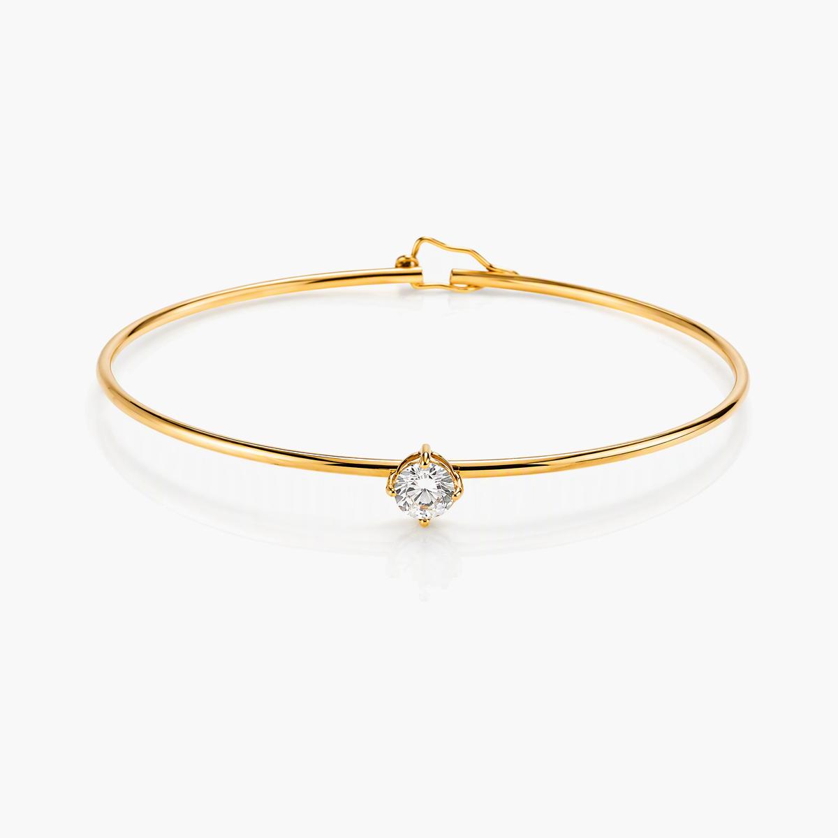 Dainty Single Stone Bangle