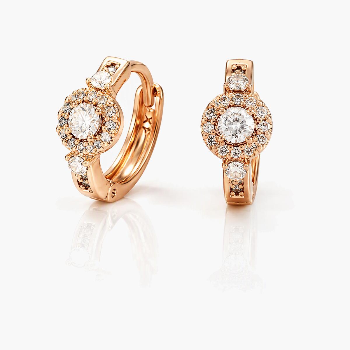 Elegant Stone Cluster Huggie Earrings