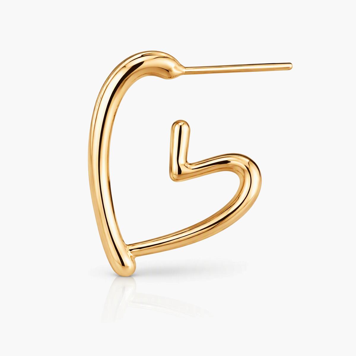 Trendy Open Heart Huggie Earrings