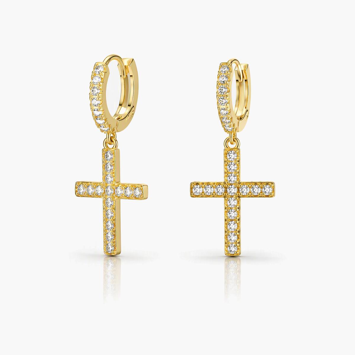 Dainty Cross Drop Earrings