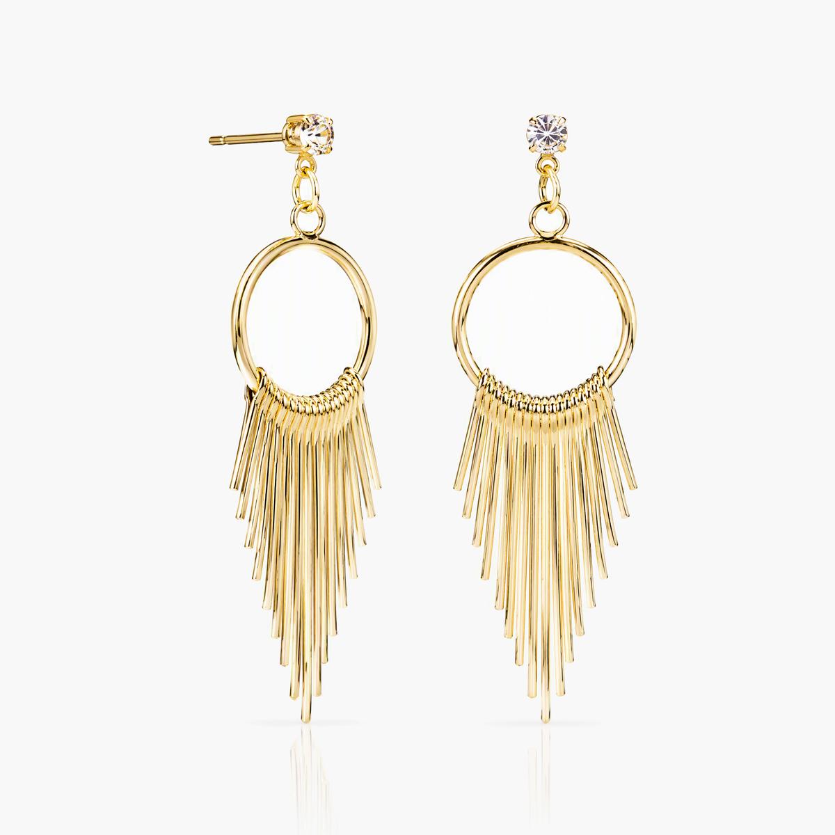 Boho Circle Fringe Drop Earrings