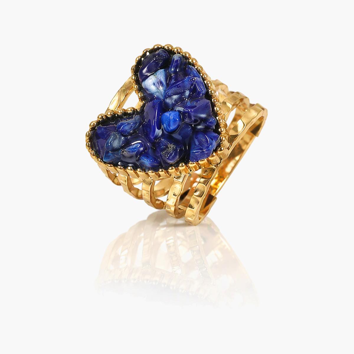 Heart & Oval Stone Ring