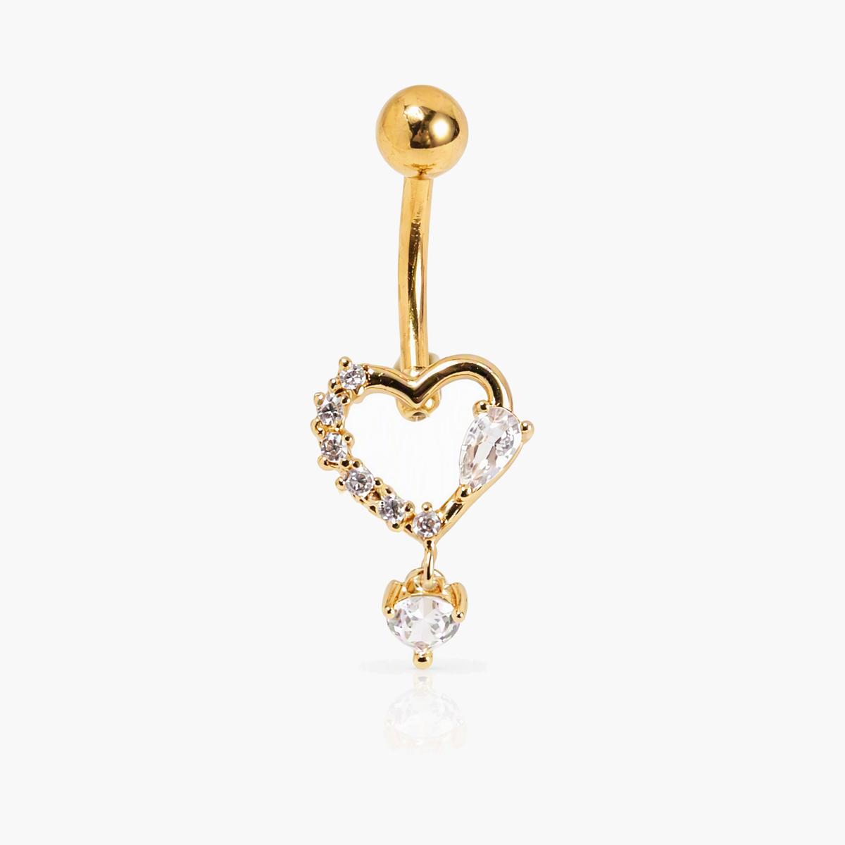Cute Heart Charm Belly Ring