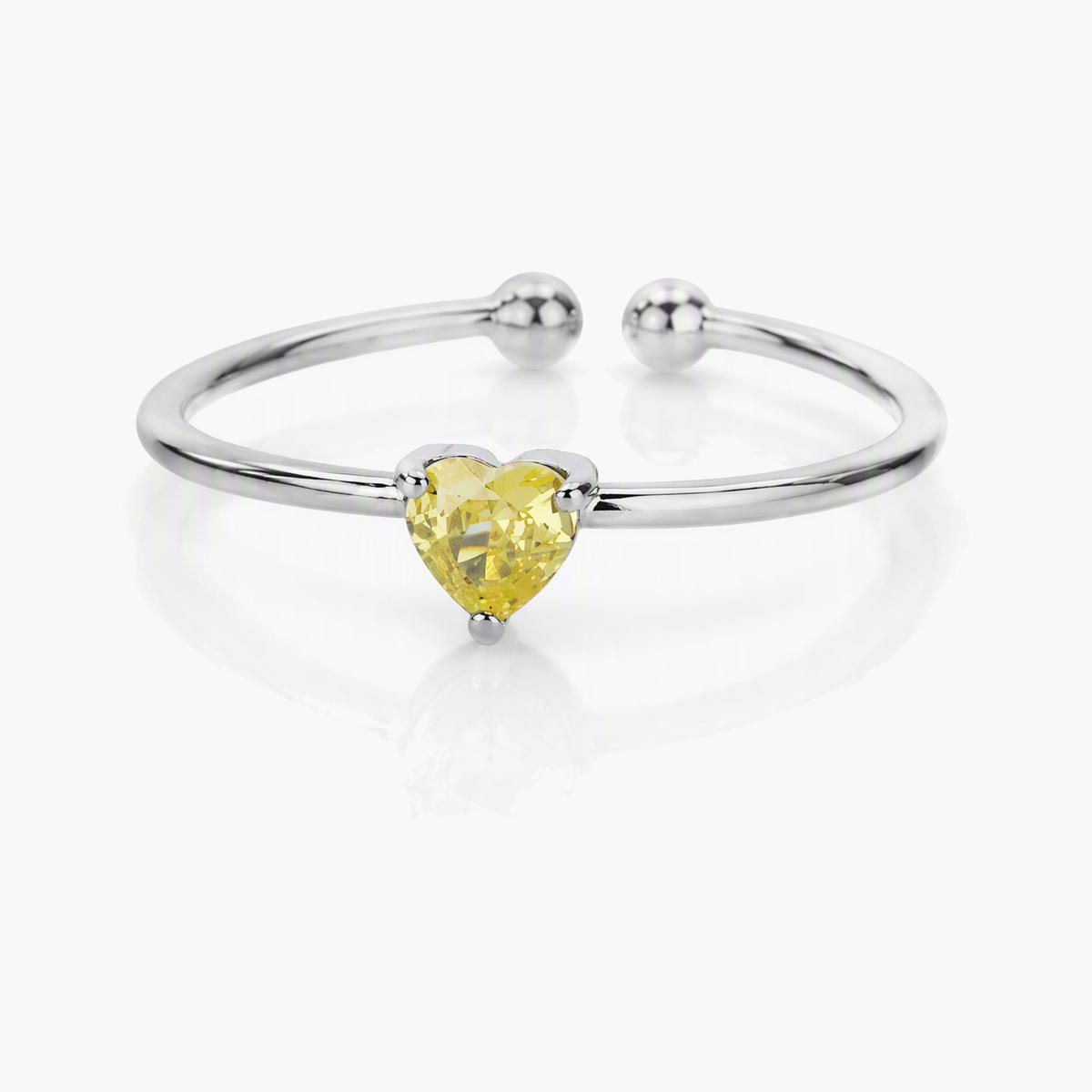 Dainty Heart Charm Open Ring