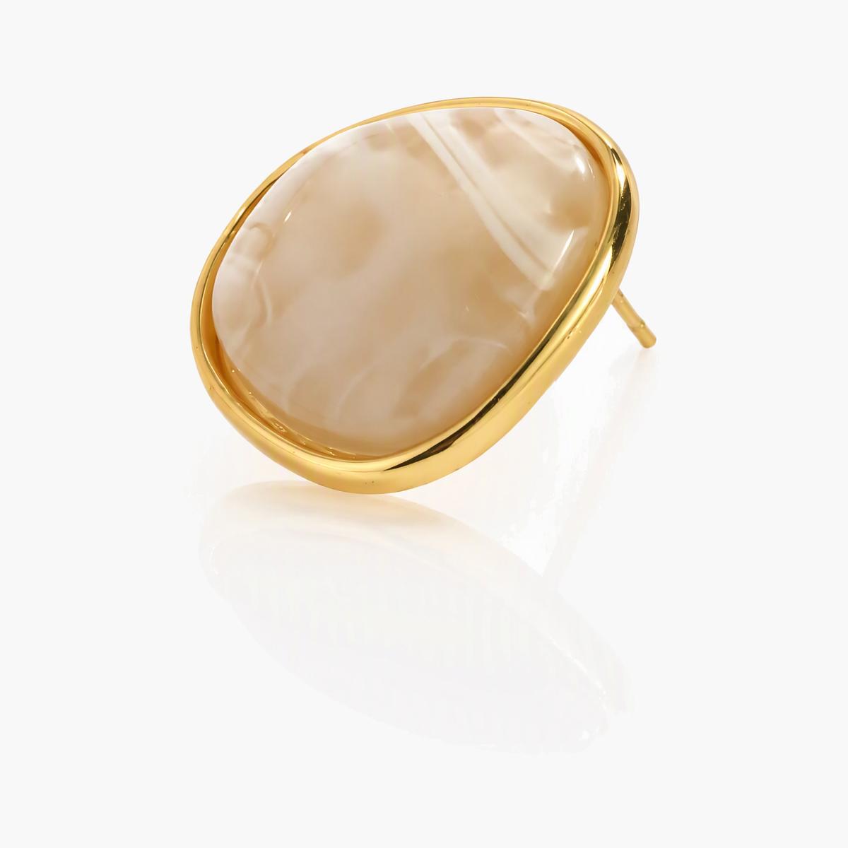 Irregular Stone Stud Earrings