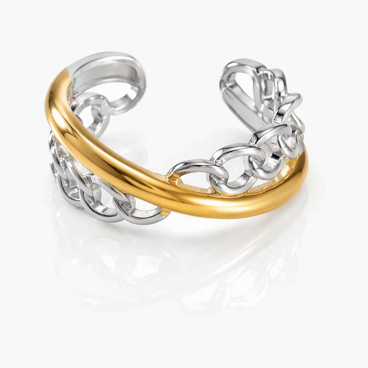 Trendy Interlocking Chain Ring