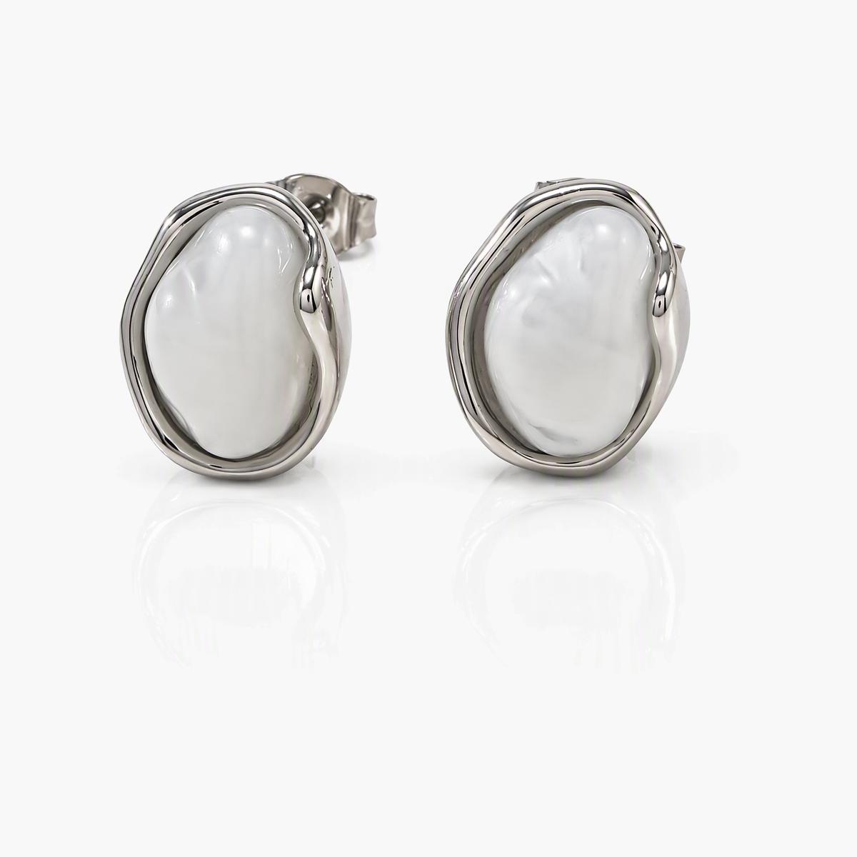 Organic Stone Stud Earrings