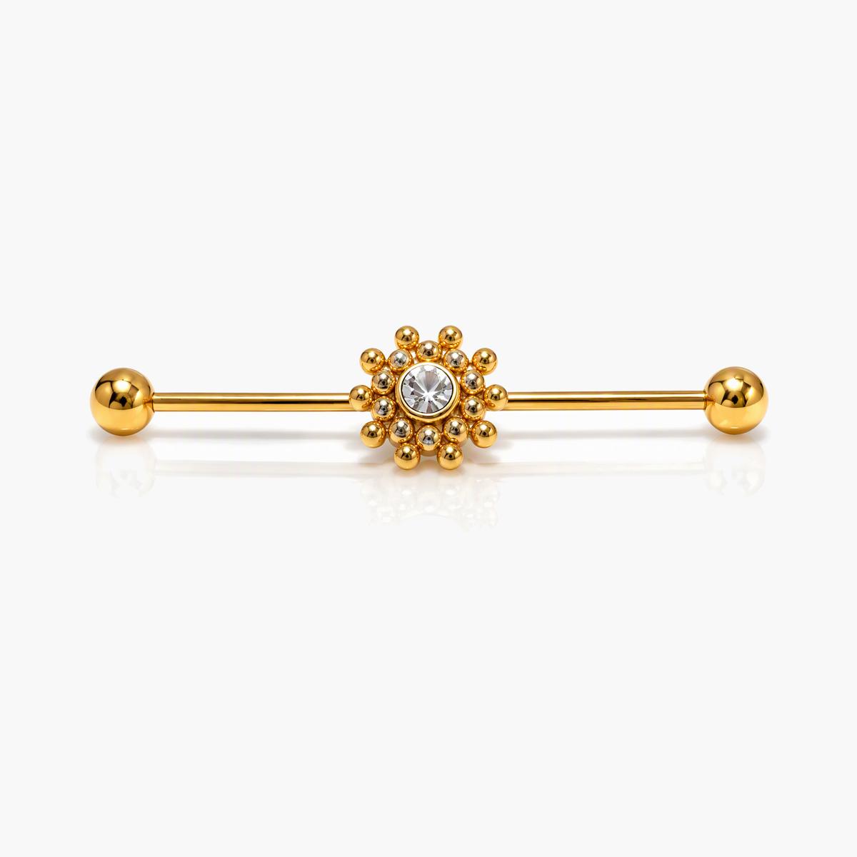 Floral Cluster Gem Barbell
