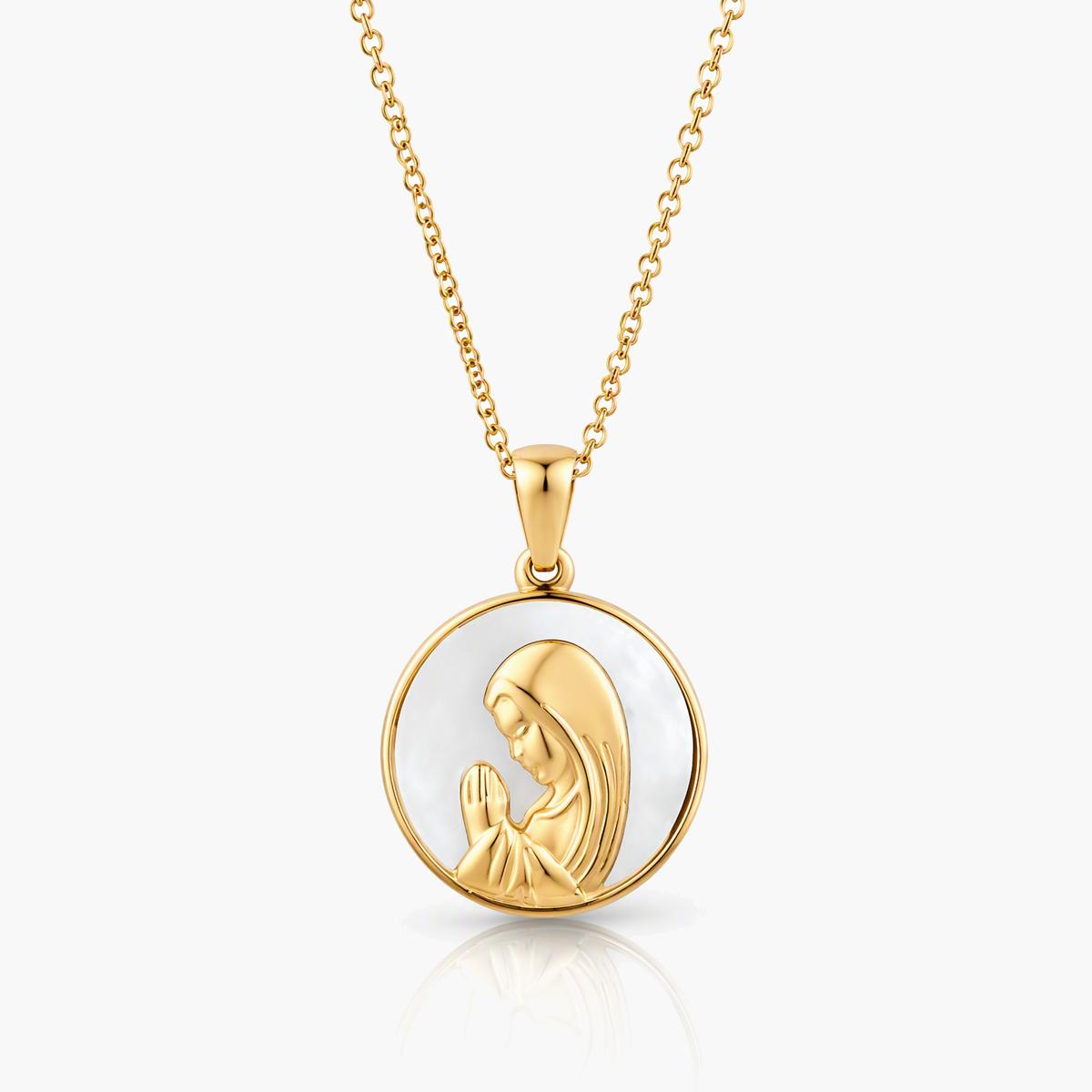 Praying Virgin Mary Pendant Necklace