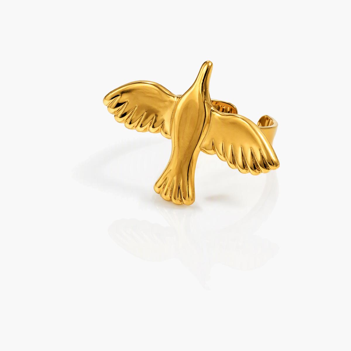 Trendy Bird Geometric Ring