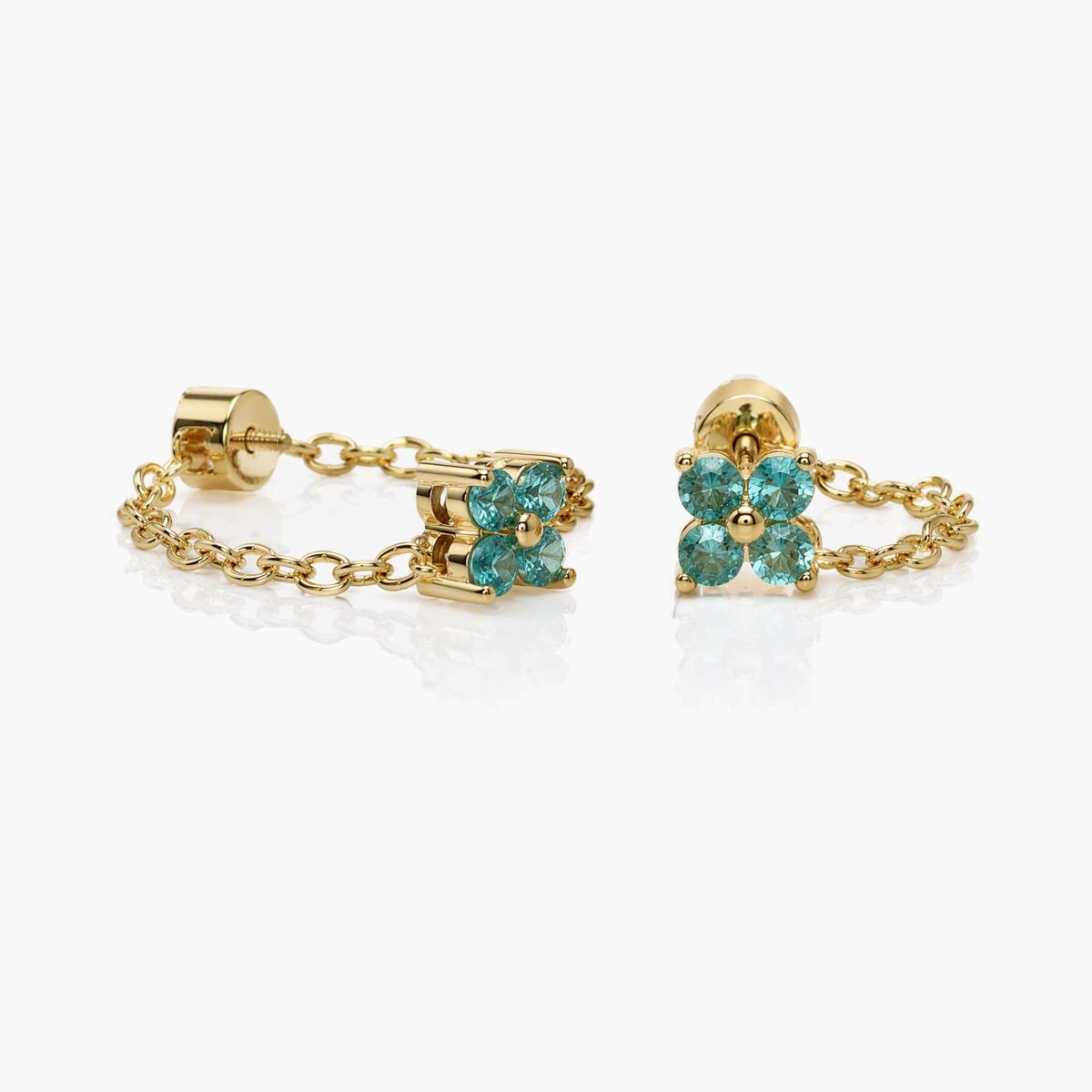 Dainty Four-Leaf Clover Stud Earrings