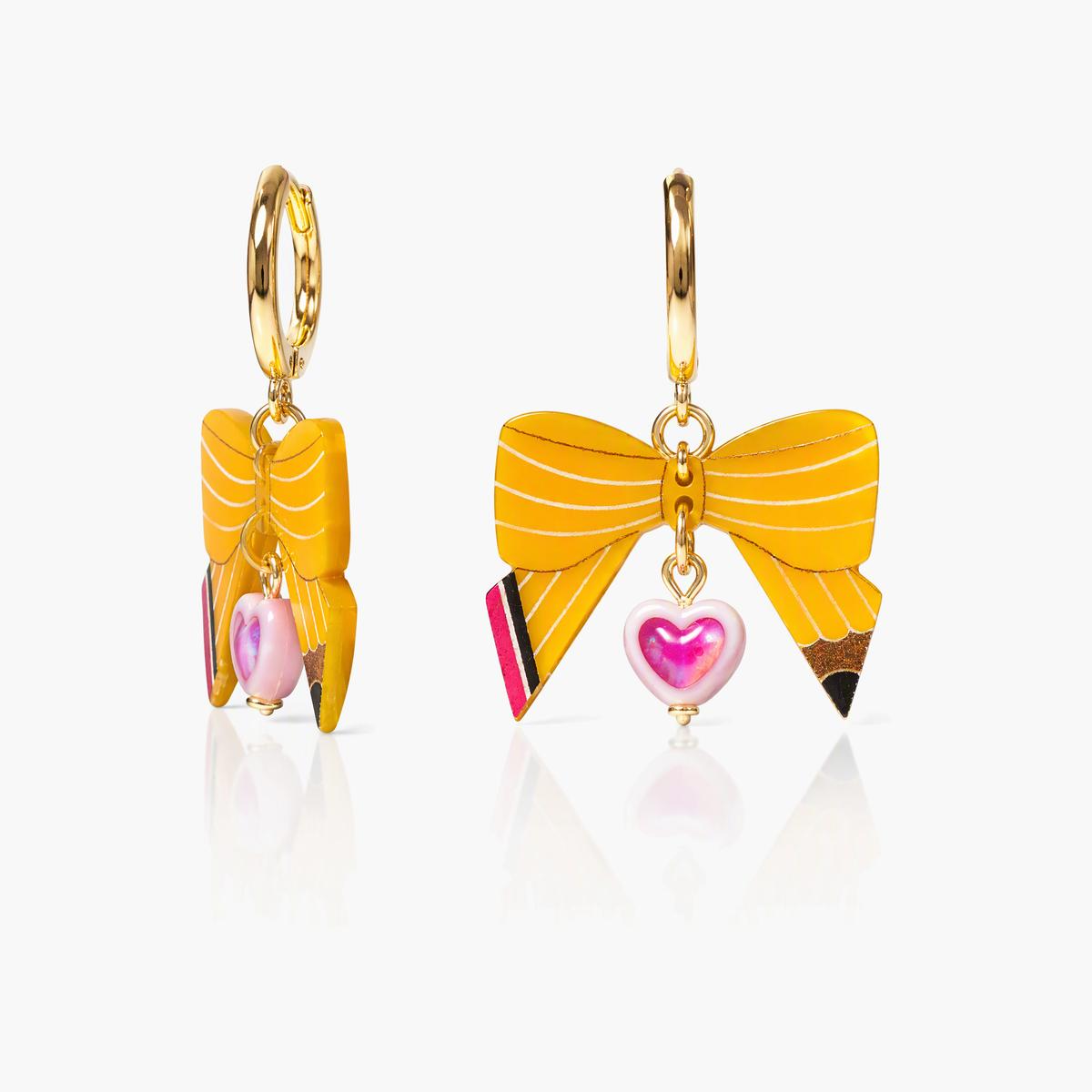 Cute Bow Pencil Drop Earrings