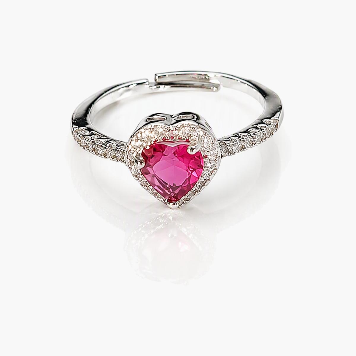 Dainty Heart Halo Ring