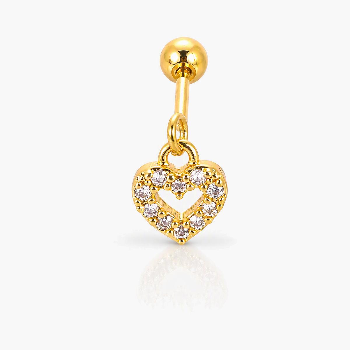 Dainty Heart Charm Stud Earrings