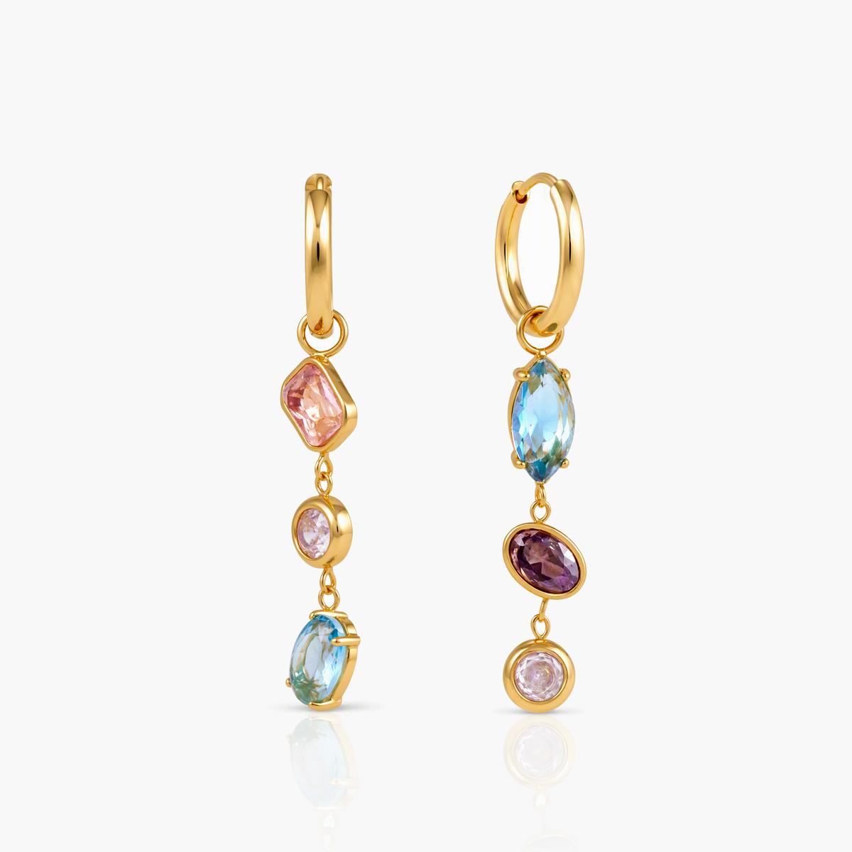 Dainty Square Teardrop Drop Earrings