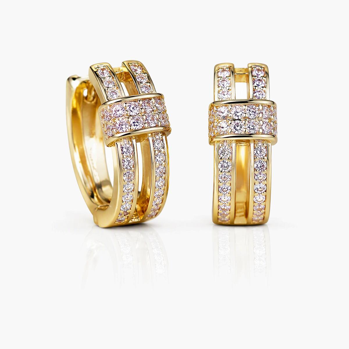 Luxury Multi-Row Pave Hoop Earrings