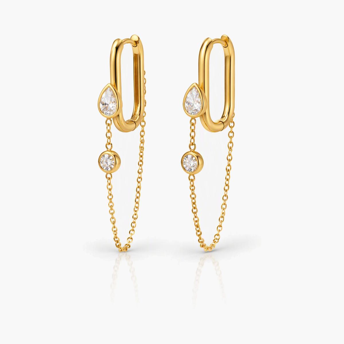 Trendy Oval Link Drop Earrings