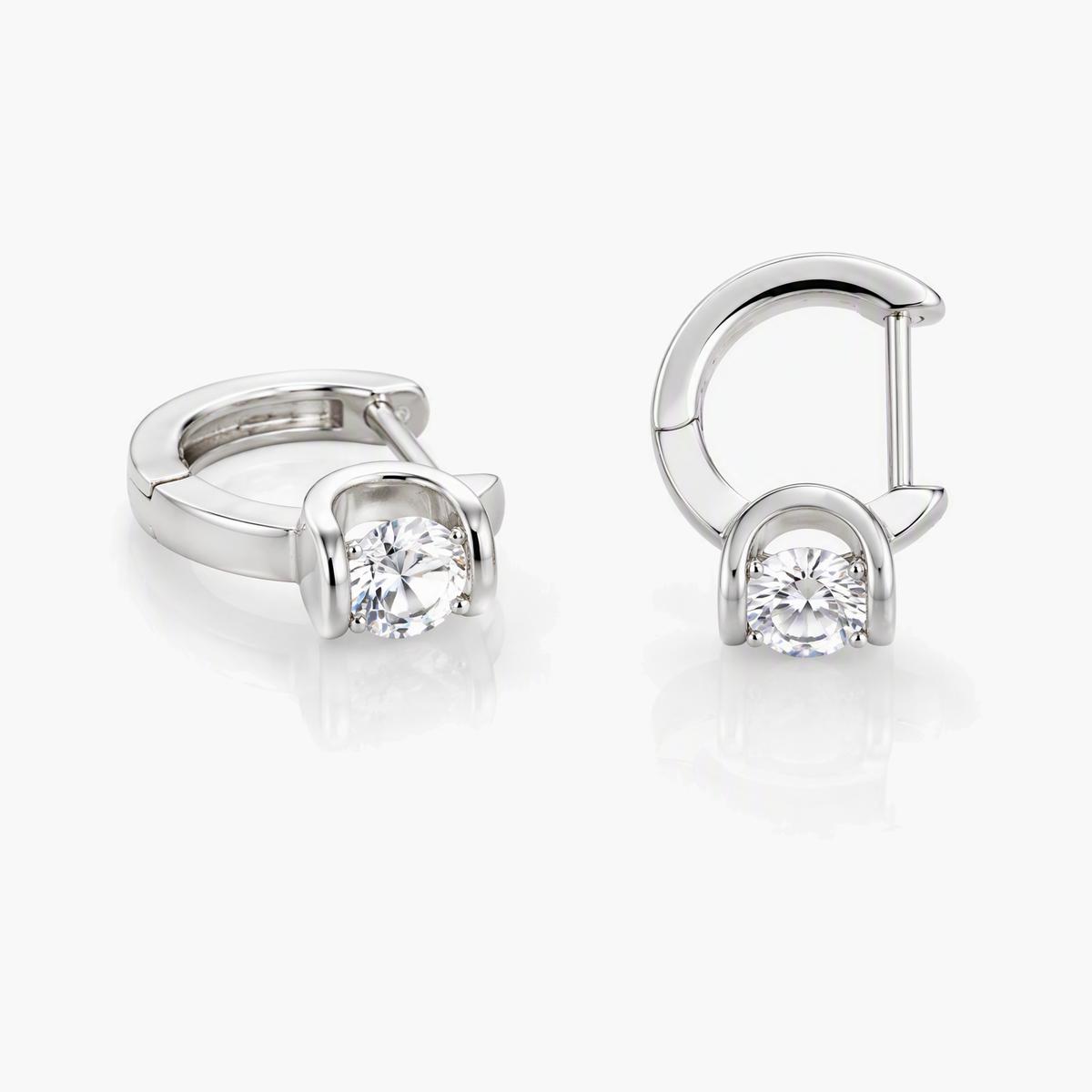 Dainty Single Stone Huggie Earring