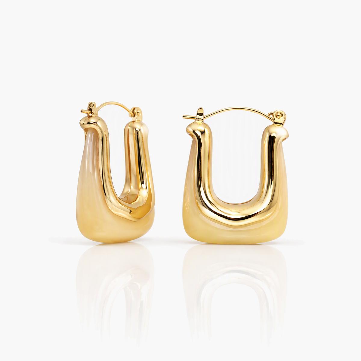 Chunky U-Shape Hoop Earrings
