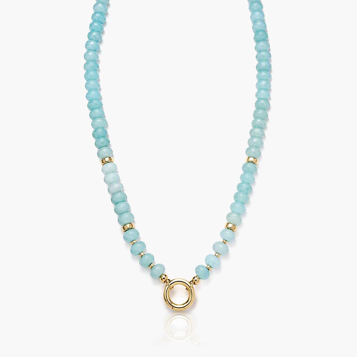 Dainty Beaded Circle Pendant Necklace